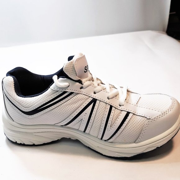 FREEDOM FITi SNEAKER WHITE WITH BLUE SPORTY ACCENTS SIZE 7M - Picture 1 of 6